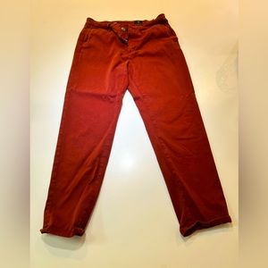 Adriano Goldschmied Caden Crop Twill Trousers, Size 28, Dark Hibiscus